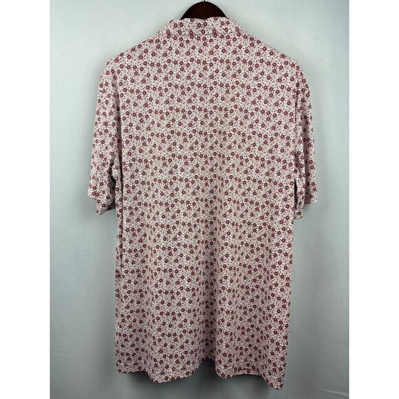 Men’s Swannies 2XL White with Red Floral Patterned Golf Shirt - Picture 4 of 6